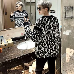 毛衣男休闲高级感圆领修身保暖上衣百搭男士新款秋冬季打底针织衫