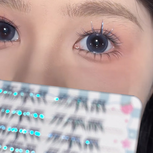 眼上极光~蓝眼泪假睫毛细闪渐变