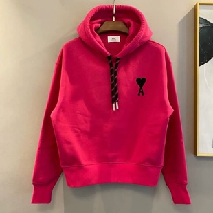 Ami De Coeur秋冬睿锦限定BV绿火龙果色情侣连帽加绒爱心刺绣卫衣