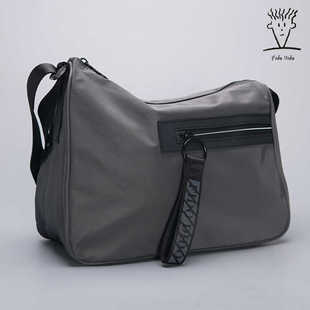 FIDODIDO菲都狄都2025新款 通勤单肩斜挎包防水软 非对称马鞍包男士