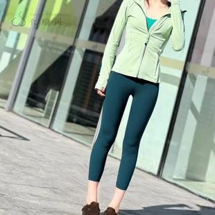 系柬埔寨23寸亚洲版八分瑜伽裤女高腰裸感健身裤瑜伽服运动裤2