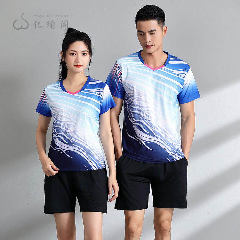 夏速干新款羽毛球服女套装男网球服训练裙裤短袖透气排球乒乓球服