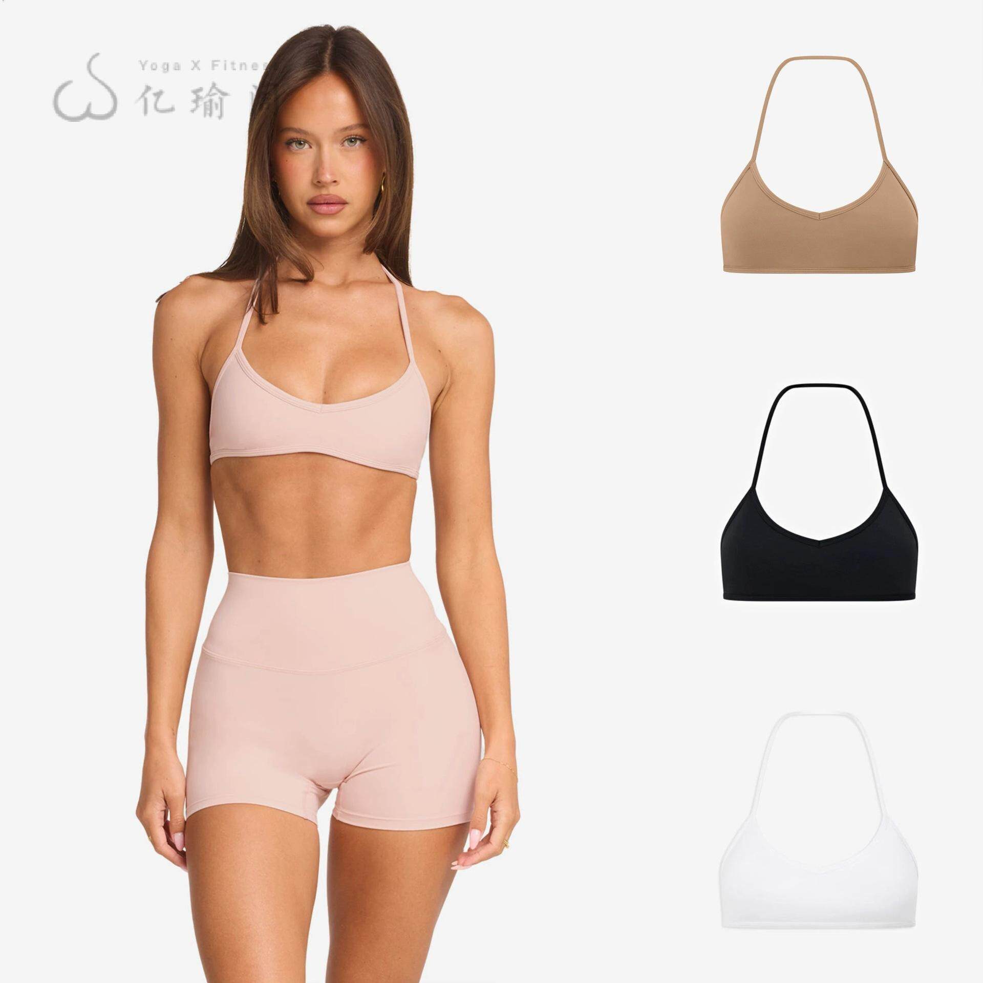 欧美裸感瑜伽背心女高弹速干