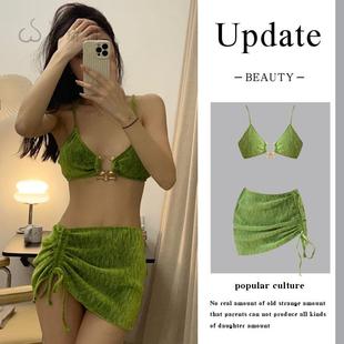 泳衣女夏三件套2025新款 保守韩国in性感纯欲风比基尼温泉装