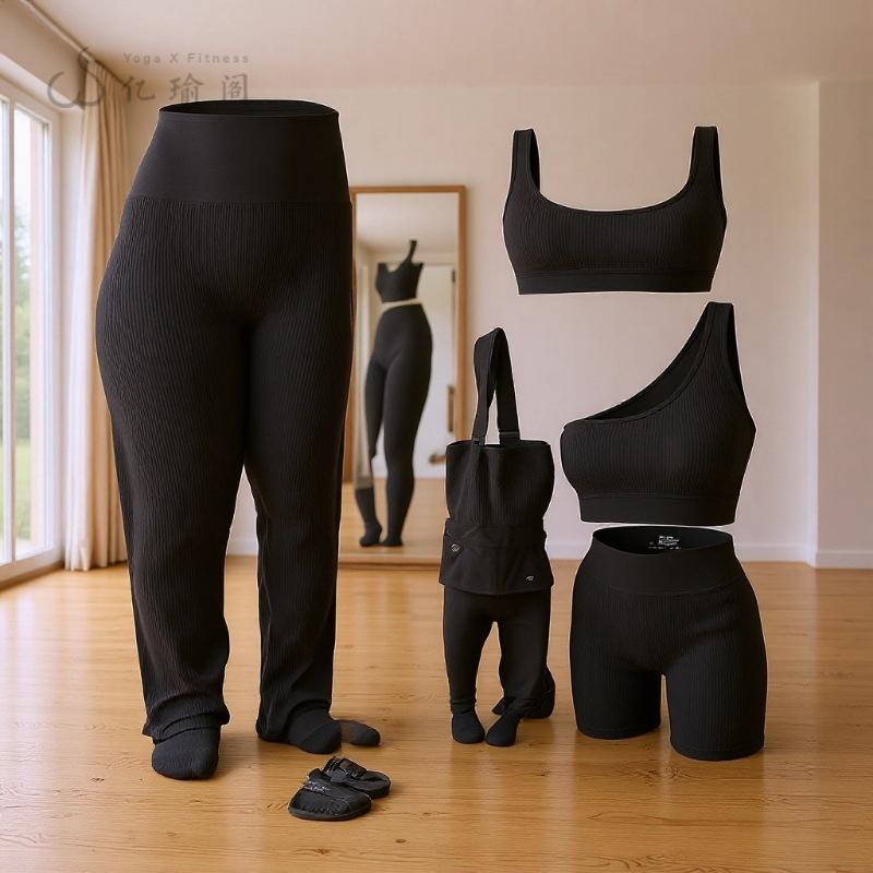 欧美瑜伽服女套装高弹背心+透气