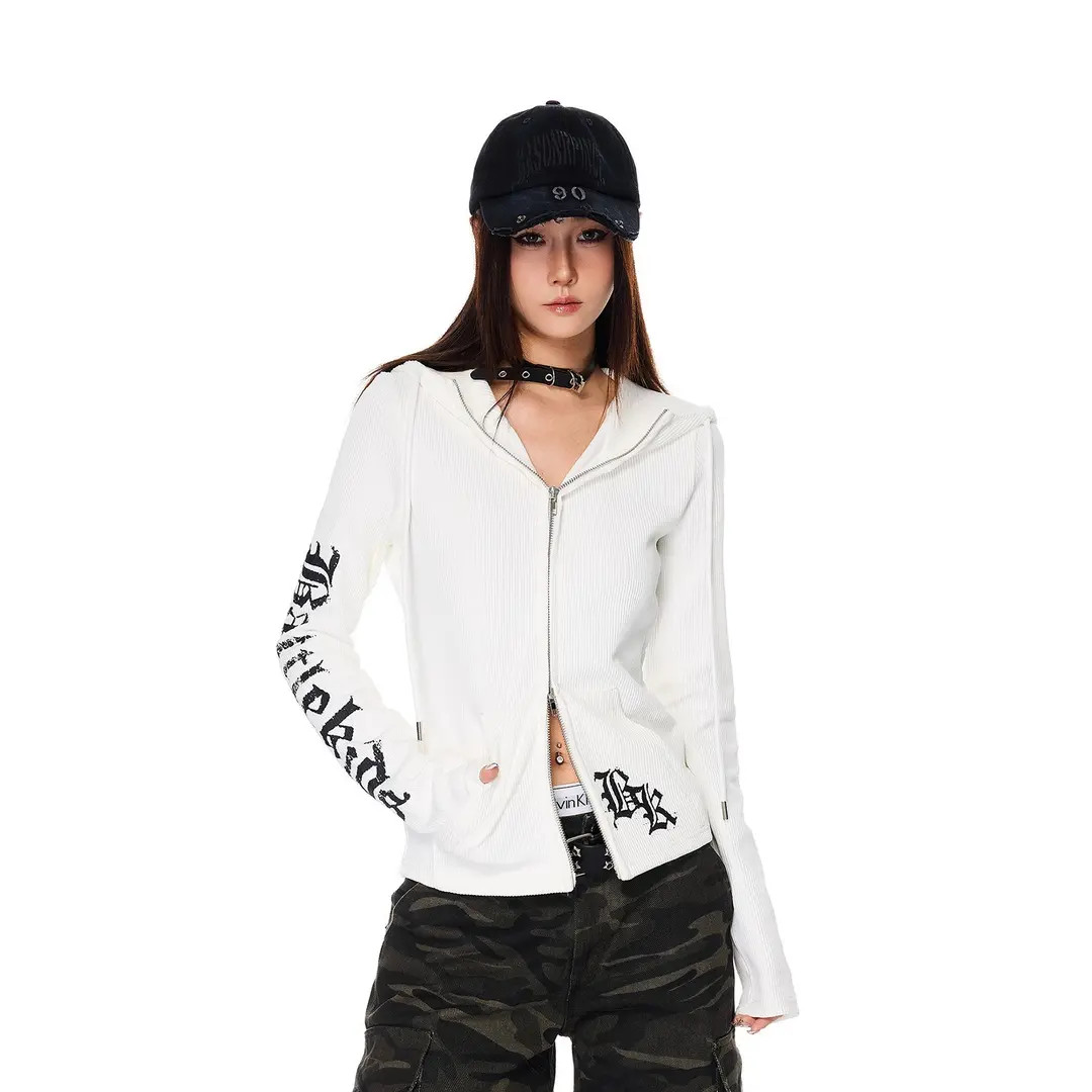 美式复古字母印花连帽卫衣女秋季新款宽松休闲百搭长袖上衣