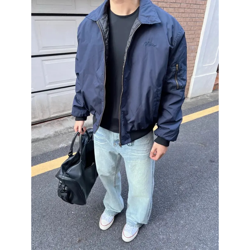 美式休闲百搭简约刺绣夹克外套男女棒球服复古ma1短款飞行员外套