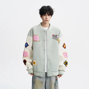 美式重磅刺绣飞行棉衣夹克男秋冬季加厚保暖潮牌休闲外套棒球棉服
