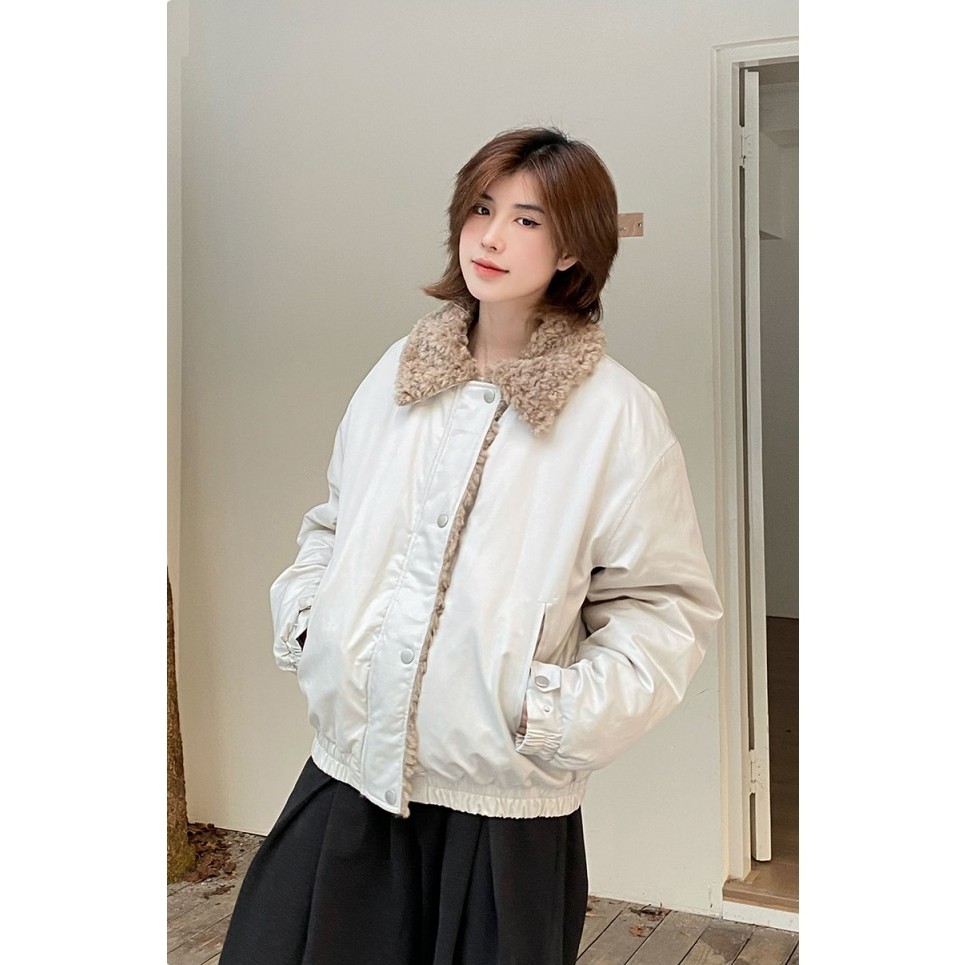 巴恩风毛领夹克棉服男款秋冬季加厚夹棉御寒复古痞帅棉衣翻领外套