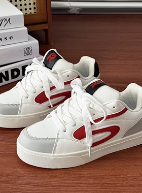 小白鞋女2025新款夏季透气百搭ins潮流学生休闲鞋子低帮德训板鞋