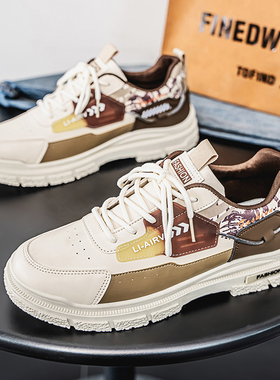 男鞋2025新款春季百搭小白板鞋运动男士休闲鞋子工装防滑耐磨潮鞋