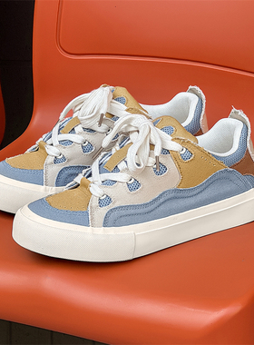 鞋子男潮鞋百搭2025新款潮流小众翻毛皮滑板鞋美式国潮复古帆布鞋