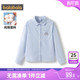 儿童长袖 童装 上衣 中大童宝宝纯棉衬衣春秋款 巴拉巴拉女童条纹衬衫