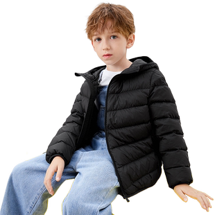 巴拉巴拉男童女童羽绒服小童宝宝短款轻薄黑色外套冬季新款儿童潮