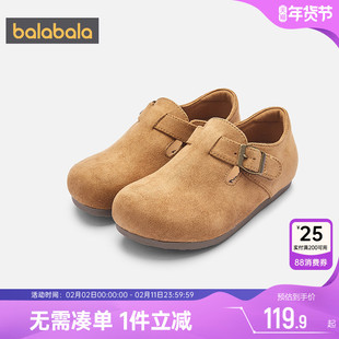 巴拉巴拉儿童皮鞋男童女童勃肯鞋春秋季新款童鞋中大童复古鞋子孩