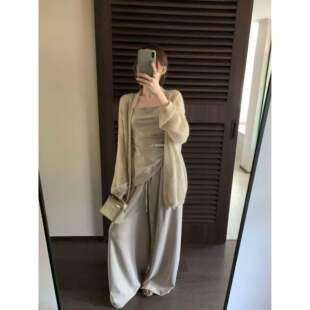 孤品清仓 呢子裤 METWO 呢子吊带 三件套 9027马海毛毛衫