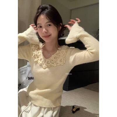 【孤品清仓】METWO 2232#花花针织毛衣女