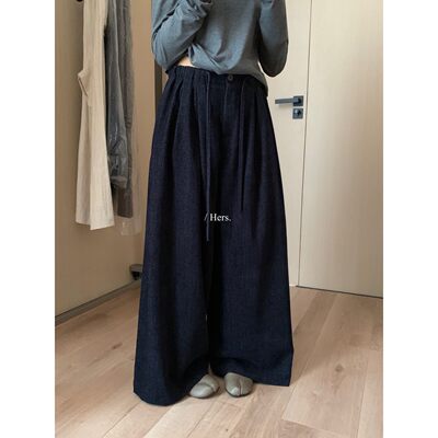 【孤品清仓】一勺甜 hers高腰抽绳阔腿休闲裤女  92367
