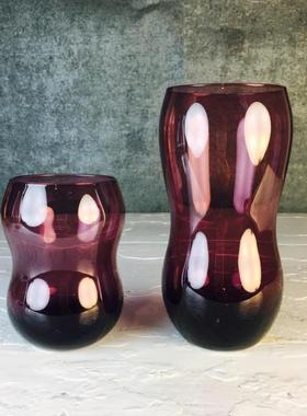 忠俊 紫色原生料  玻璃水杯 果汁杯 花插 家居装饰 软装 量大