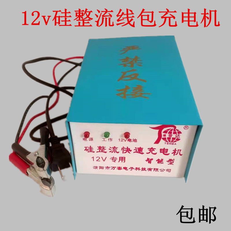12v电瓶充电器摩托车汽车蓄电池快速大功率纯铜线包充电机专用