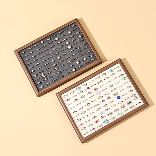 首饰托盘创意50位戒指盘木边戒指珠宝展示盘饰品看货收纳陈列道具