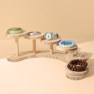 实木桌面置物架手镯饰品多层收纳架美工区化妆品公仔小摆件展示架