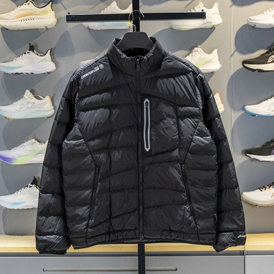 李宁保暖立领男子防泼水羽绒服