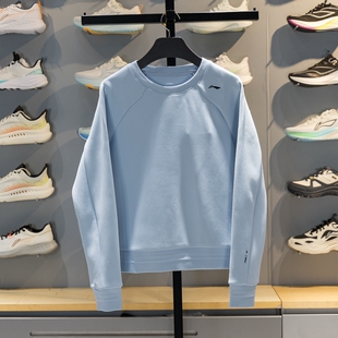 李宁卫衣女子2026春季新款常规厚度圆领针织无帽日常上衣AWDW340