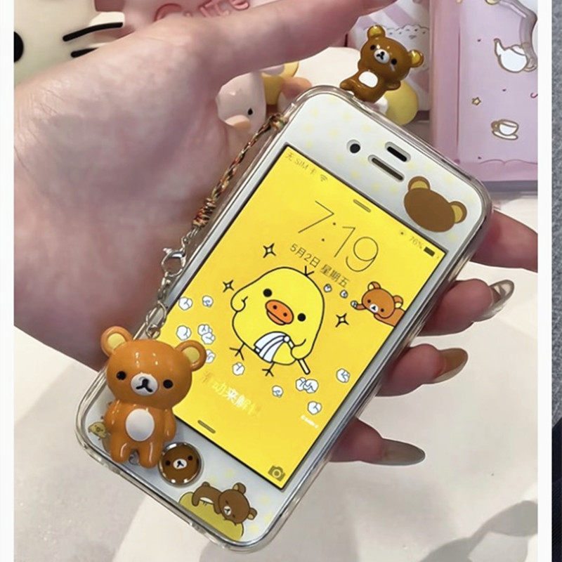 苹果5S屏幕保护膜适用iPhone7Plus彩膜iphone6S可爱卡通膜7高清透明SE3钢化膜4S前膜硅胶手机壳