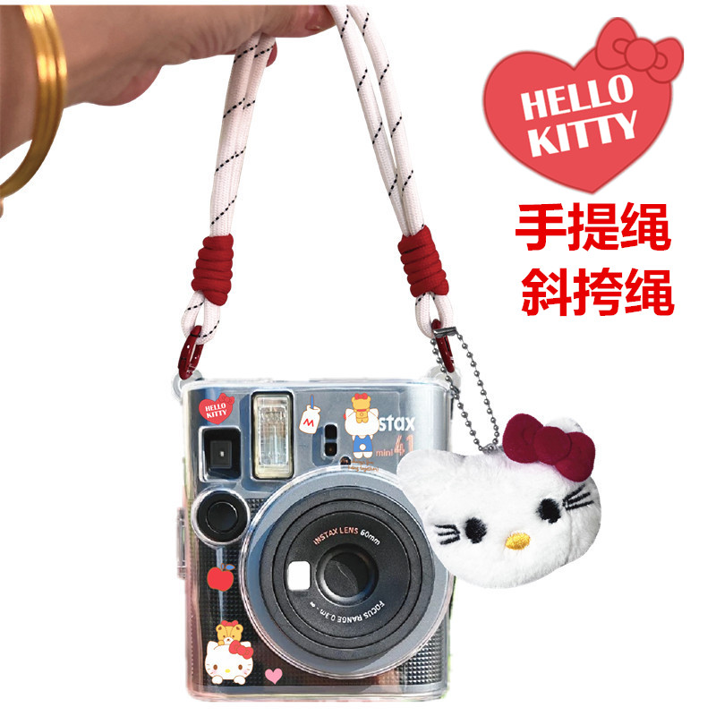 适用拍立得mini41kitty水晶壳迷你40透明保护壳收纳90保护套配绳