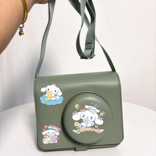 拍立得wide400皮质复古相机包背带绳防摔相机收纳包可带透明壳放