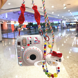 拍立得mini12/11/SE保护壳可爱kitty斜挎绳8/9富士迷你7+保护套25