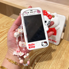 hello kitty苹果5s手机壳女se全包se2卡通手机膜6S前膜硅胶保护壳适用iPhone7plus钢化膜8P彩膜6plus