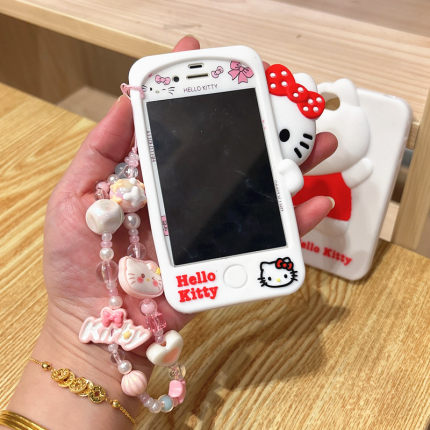 hello kitty苹果5s手机壳女se全包se2卡通手机膜6S前膜硅胶保护壳适用iPhone7plus钢化膜8P彩膜6plus