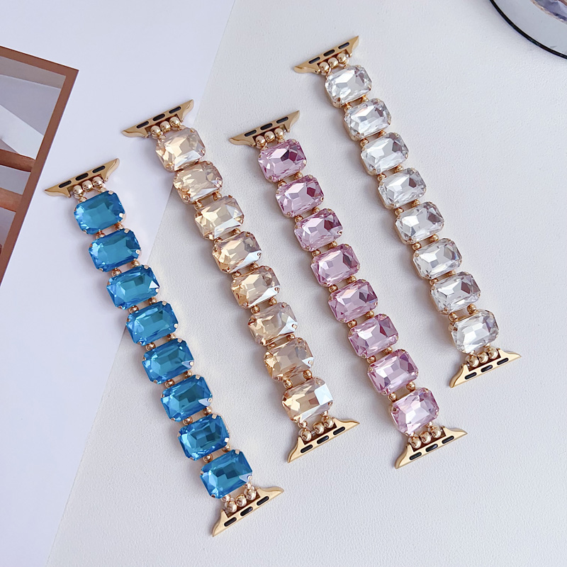 iwatch创意水晶饰品弹力表带女款