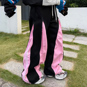 ANDLIFE品牌2026SSREMAKE复古拼接针织波浪弯刀裤 休闲裤 潮牌男女