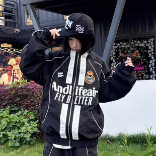 ANDLIFE品牌26SS复古球衣外套拼布刺绣皇马10号冲锋衣夹克潮牌男