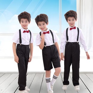 六一儿童节表演服背带裤男孩幼儿园合唱团朗诵小学生合唱演出服装