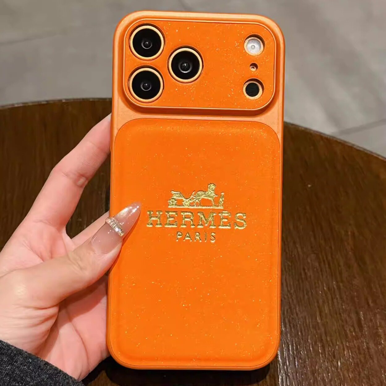 老花大牌橙色秒变苹果17promax手机壳奢侈品iphone16