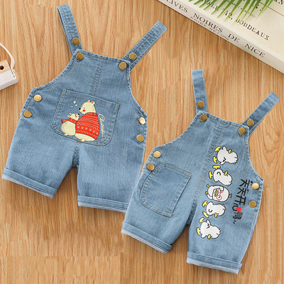 夏季短裤牛仔牛仔短裤背带裤满减