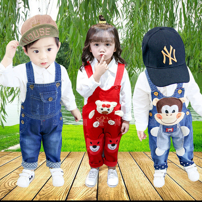 牛仔连体网红夏天婴幼儿外穿裤子图片