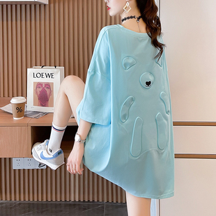 网红白色春季短袖t恤女宽松上衣潮设计感小众夏装体恤2025年新款