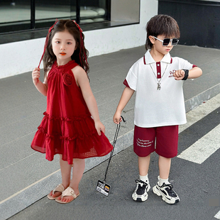 龙凤胎兄妹装同款衣服夏天款一男一女姐弟装儿童姐妹套装2025新款