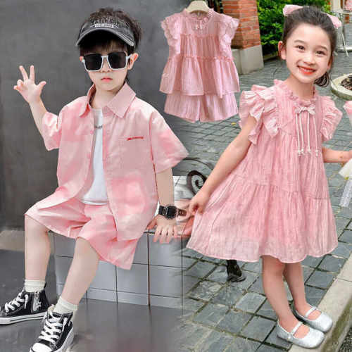 龙凤胎兄妹同款衣服姐弟装夏季