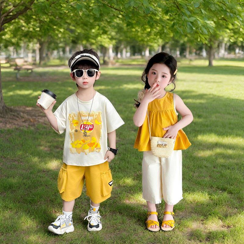 2026夏季龙凤胎童装兄妹姐弟套装