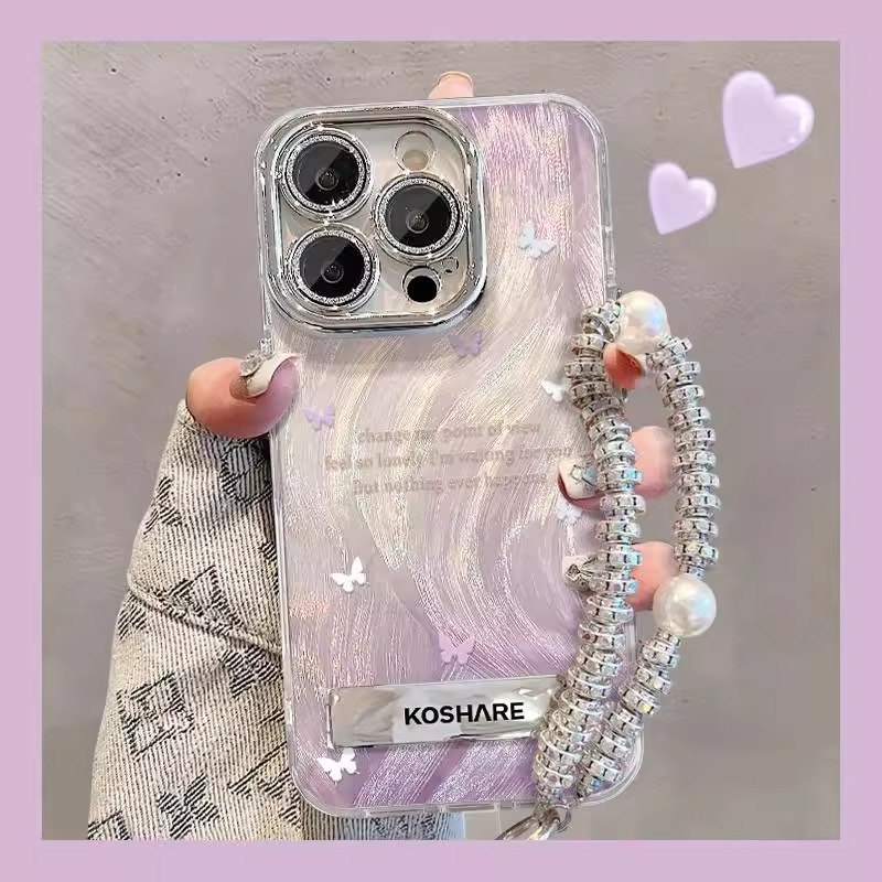 紫色渐变蝴蝶全包羽纱手机壳适用苹果16promax小米15情侣iphone14华为mate60propura70荣耀vivo红米k80oppo13