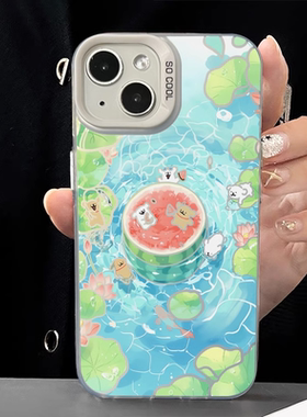 西瓜小狗苹果手机壳16promax小米15情侣iphone14华为mate60pro新款pura70荣耀vivo红米k50note一加opporeno12
