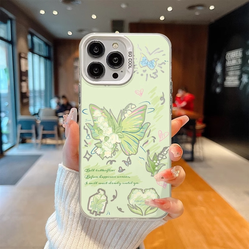铃兰花蝴蝶苹果17Air手机壳16promax小米15情侣iphone14华为mate60pro新款pura70荣耀vivo红米k50no一加oppo