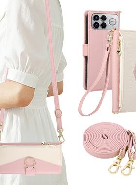 拼色插卡包适用MIUI/小米 POCO F8Pro手机壳X7/X5/X6防摔保护套F7PRO小米POCO C75/C71/C61/C65/C85斜挎挂绳