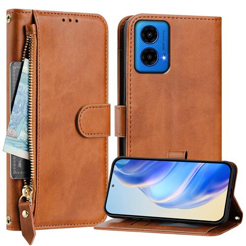 适用 摩托罗拉 Moto G15 手机壳g05 E15防摔G35保护套G55翻盖G85 G84插卡零钱包G75复古皮套G34 G45斜挎挂绳